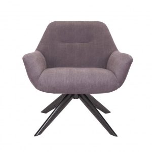 ZAZA Home Set van 4 Draaistoel ‘Vegas’ Ribfluweel Grijs