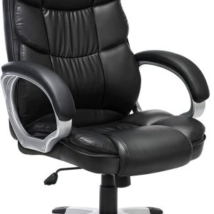 ZAZA Home Bureaustoel Computerstoel, Extra Dikke Bekleding, Zwart