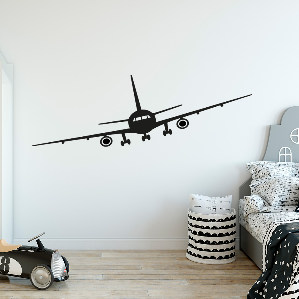 Muursticker vliegtuig kinderkamer Boeing 747