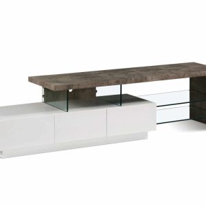 ZAZA Home Tv-meubel ‘Dee’ 180x40x45 cm – Wit mat/beton