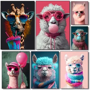 Posters - Dieren in Zomerse Avonturen voor een Speels Interieur