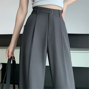 Linnen broek dames - elegante grijze plooi voor een stijlvolle look
