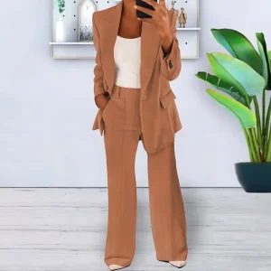 Broekpak dames - Elegante bruine stijl voor een feestelijke entree