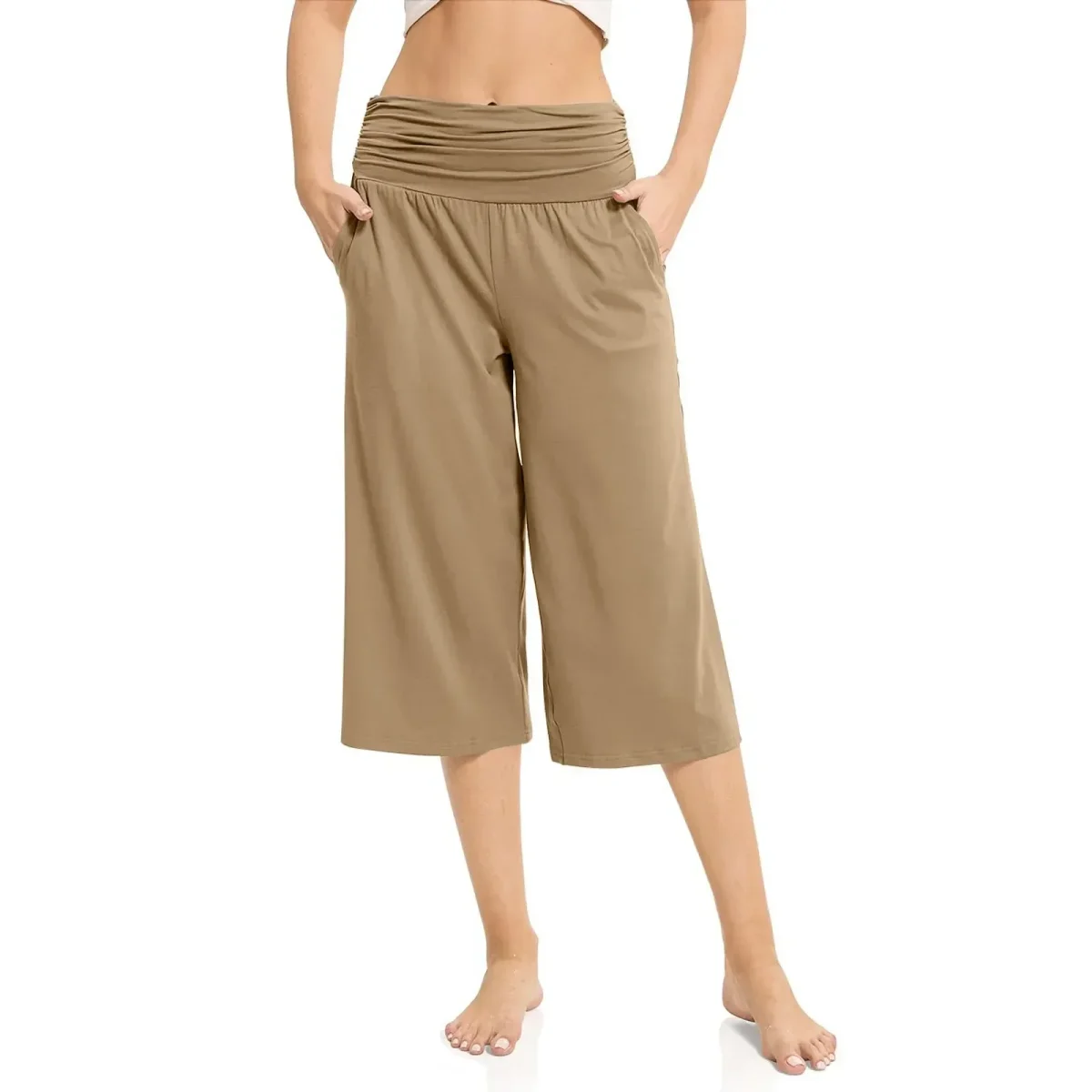 Linnen broek dames - Elegante taupe kleur voor zomerse elegantie - Afbeelding 9