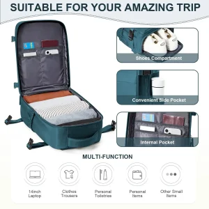 Handbagage rugzak - 20L capaciteit met aparte schoenopslag voor comfortabele reizen