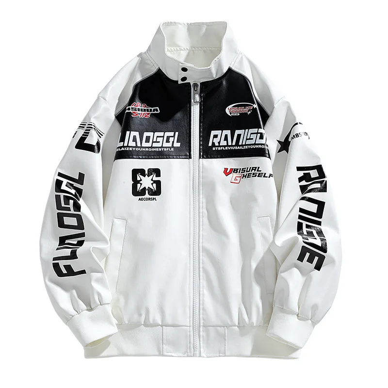 Leren jas heren - Zwart met race-inspired design voor een stoere uitstraling - Afbeelding 3