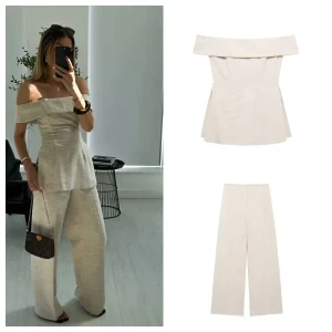 Broekpak dames - Elegante off-shoulder stijl voor een bruiloft