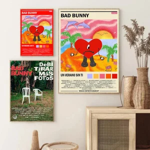 Posters - Kleurrijke Bad Bunny Art voor Muziekliefhebbers