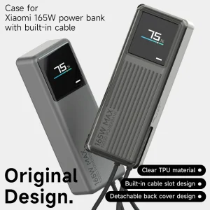 Powerbank - 165W snel opladen met ingebouwde kabel voor ultieme gebruiksgemak