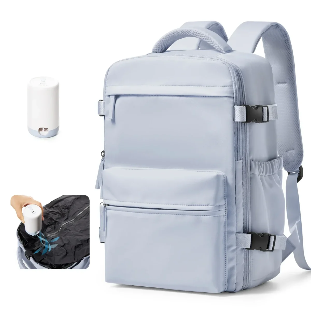 Handbagage rugzak - 40x30x20 met vacuümcompressie voor ruimtebesparend reizen - Afbeelding 6