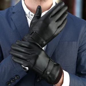 Lederen handschoenen heren - Elegante zwarte stijl voor een geraffineerde uitstraling