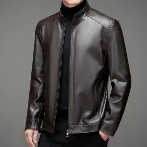 Leren jas heren - Elegante bruine finish voor een stijlvolle uitstraling