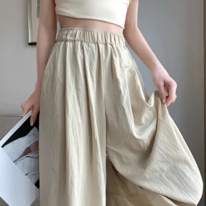 Linnen broek dames - Beige elegantie voor zomerse uitstraling
