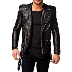 Leren jas heren - Zwart met stoere details voor een opvallende look