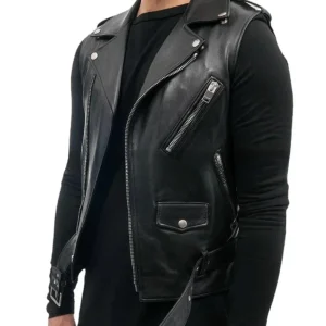 Leren jas heren - Zwart met stoere details voor een rebelse look