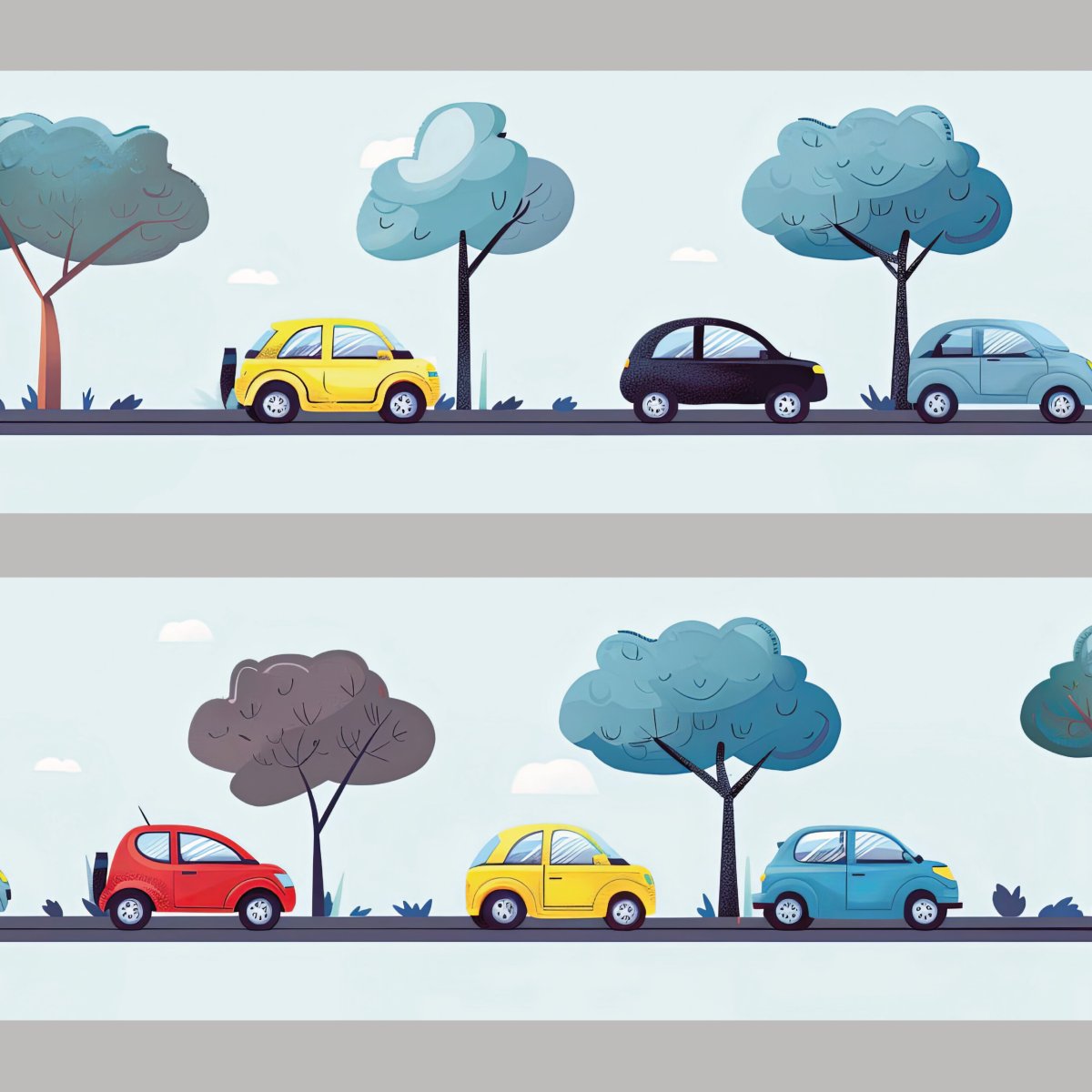 Zelfklevende behangrand auto’s en bomen - Afbeelding 2