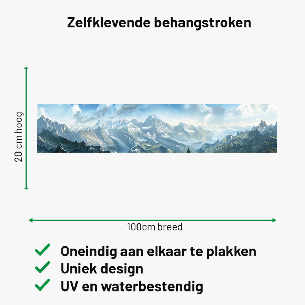 Zelfklevende behangrand bergen - Afbeelding 4