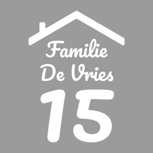 Familienaam sticker met huisnummer