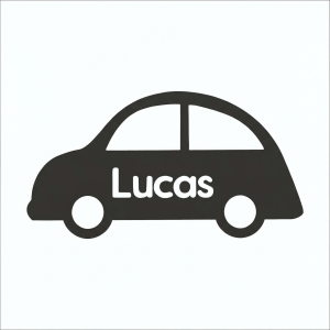 Muursticker auto naam