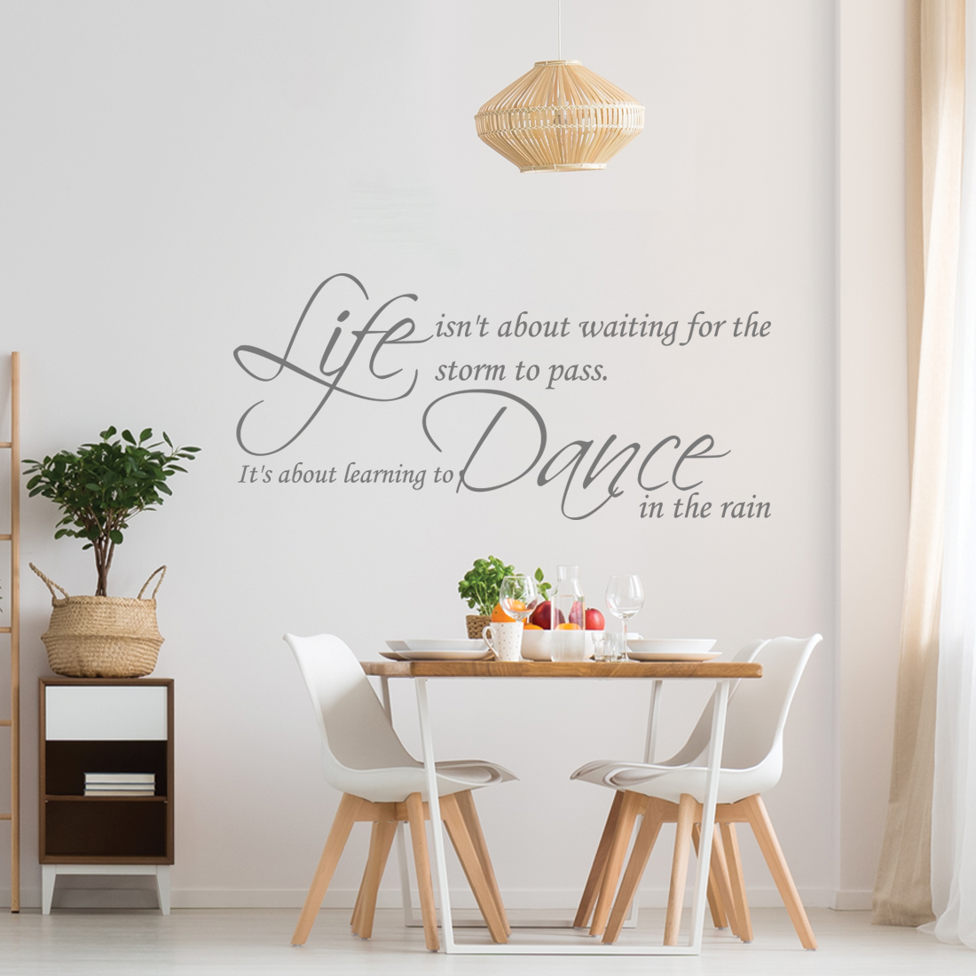 Muursticker Life isn’t about waiting for the storm to pass it’s about learning to dance in the rain - Afbeelding 2