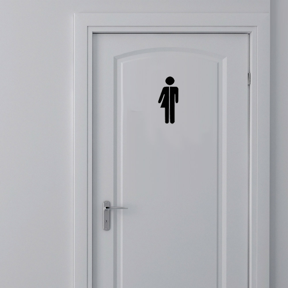 Gender neutrale wc sticker man en vrouw - Afbeelding 3