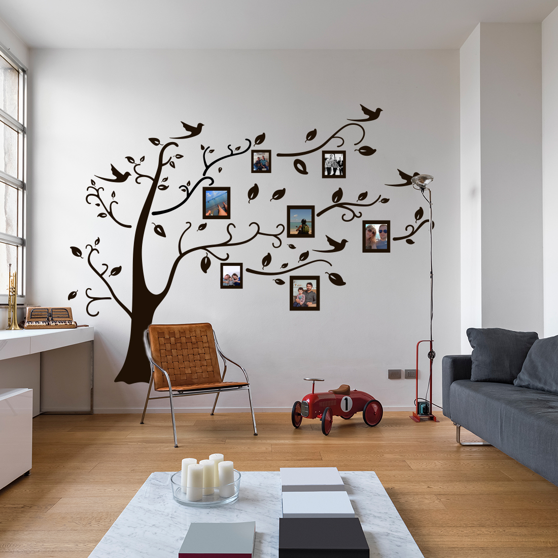 Muursticker boom met fotolijstjes - Afbeelding 2