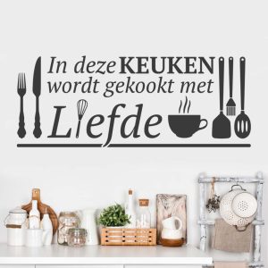 Muursticker keuken nederlandse tekst