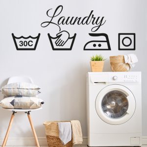 Muursticker Laundry symbolen