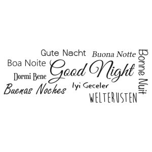 Muursticker Welterusten In 9 Talen