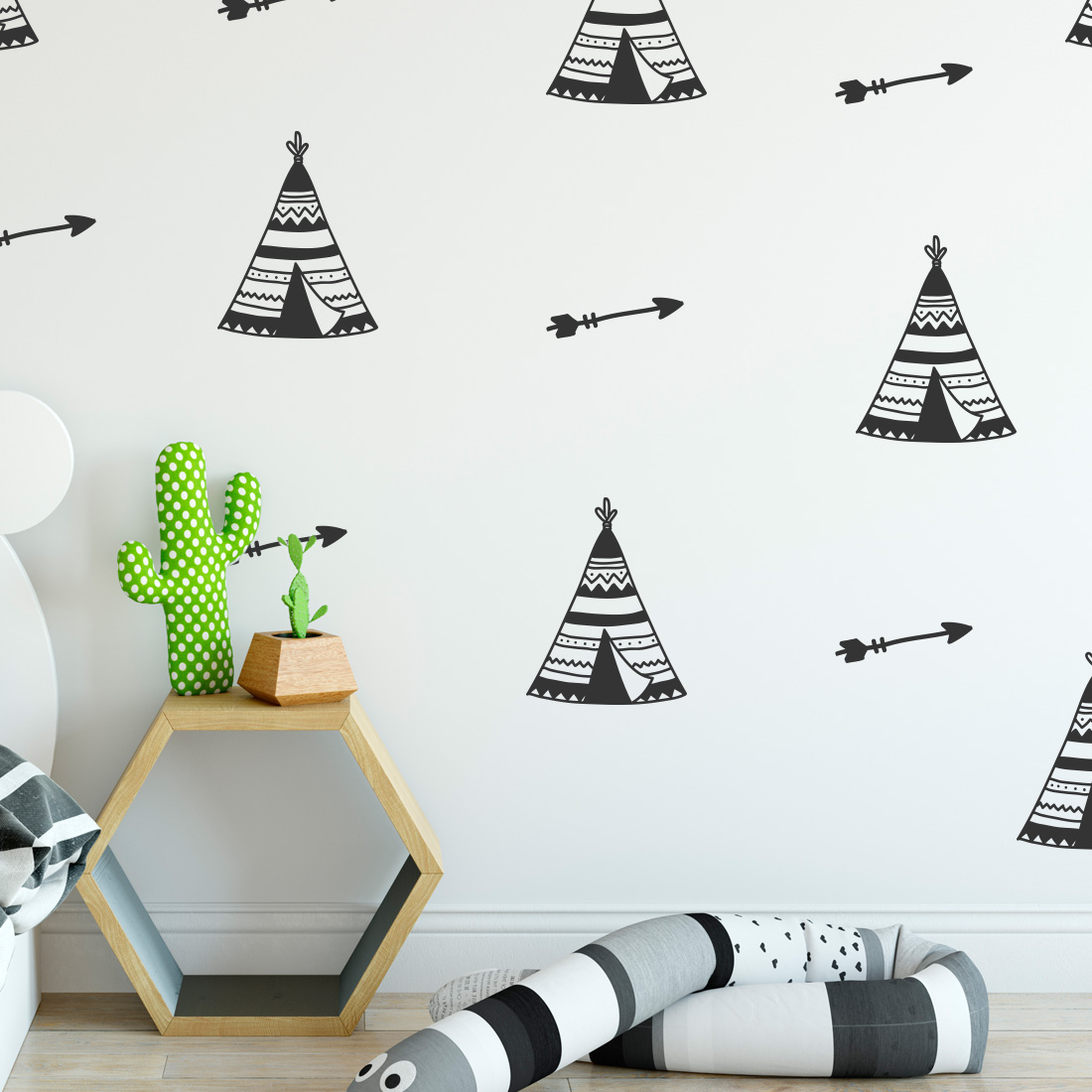 Muursticker tipi tent per tien stuks