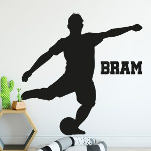 Muursticker voetballer met naam
