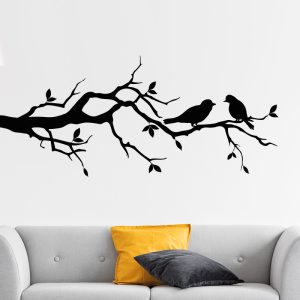 Muursticker 2 vogels op tak