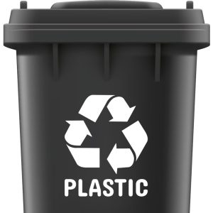 Plastic recycle sticker geheel naar wens