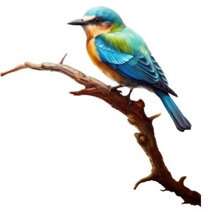 Muursticker ijsvogel op tak