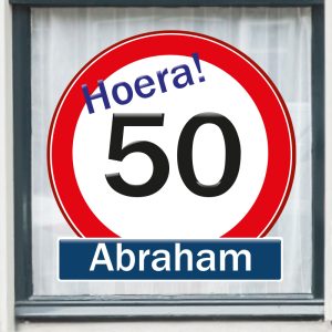 Raamsticker Abraham 50 jaar