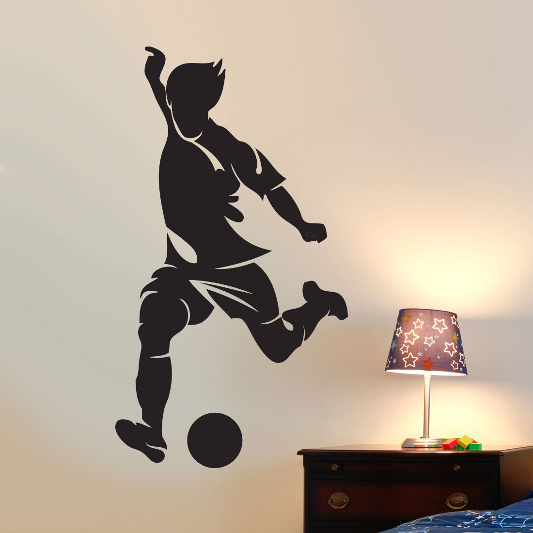 muursticker voetballer schiet op goal - Afbeelding 2