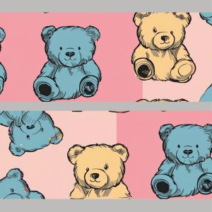 Zelfklevende behangrand pastel teddyberen