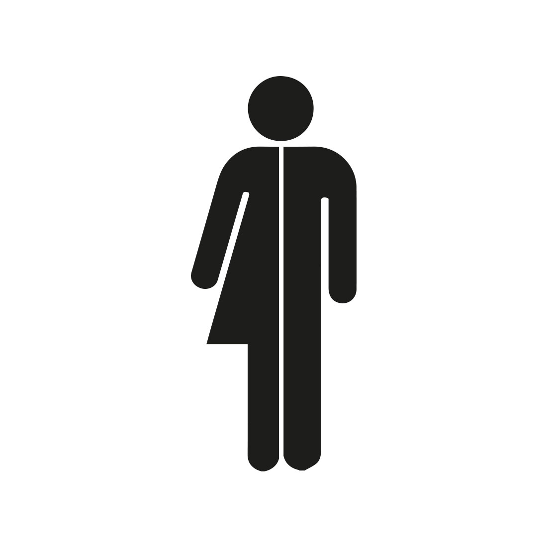 Gender neutrale wc sticker man en vrouw - Afbeelding 2